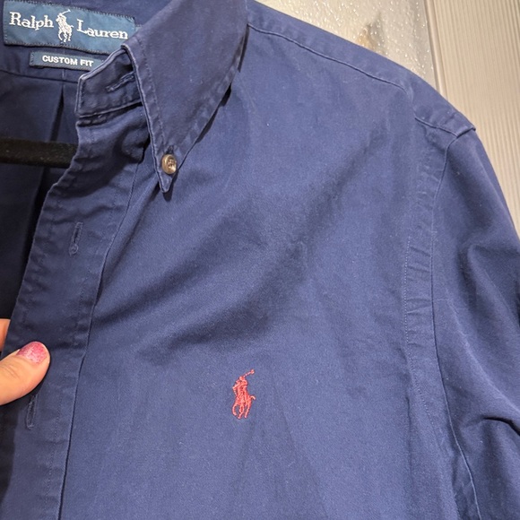 Ralph Lauren Navy Blue Casual Button Down Shirt - Picture 3 of 3